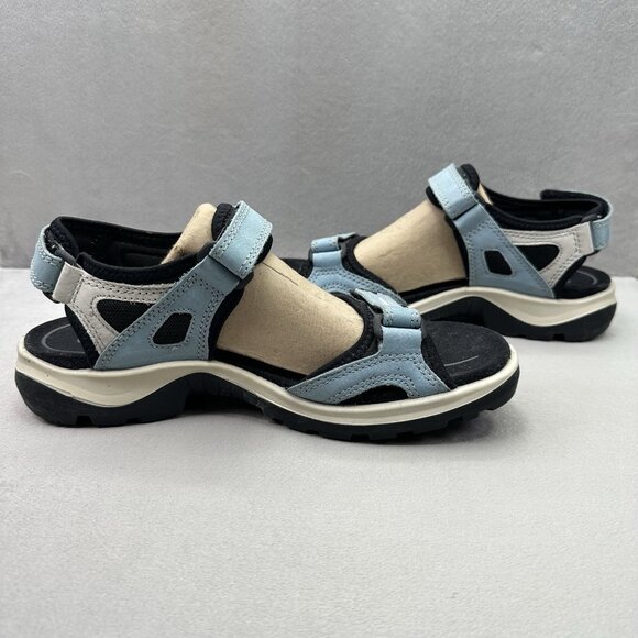 Womens Size 10 / EU 41 ECCO Yucatan Sandals Blue Nubuck Strappy Outdoor Hiking - Picture 5 of 8